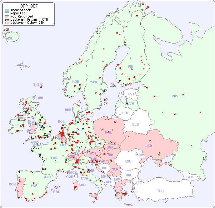 European Reception Map for BGP-387