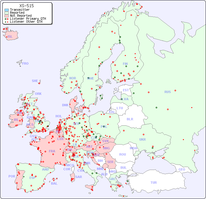 European Reception Map for XS-515