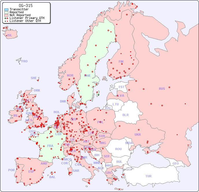 European Reception Map for OG-315