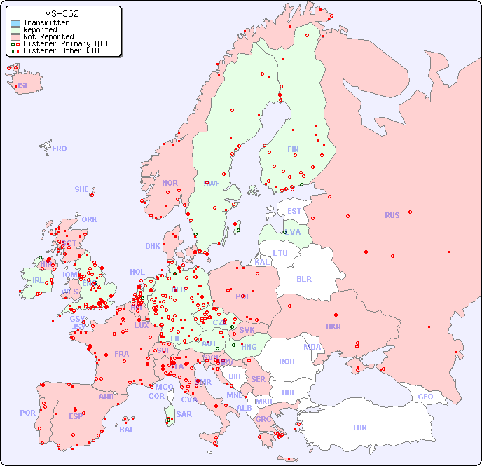 European Reception Map for VS-362