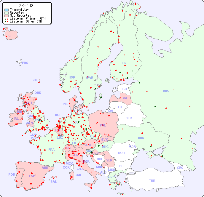 European Reception Map for SK-442