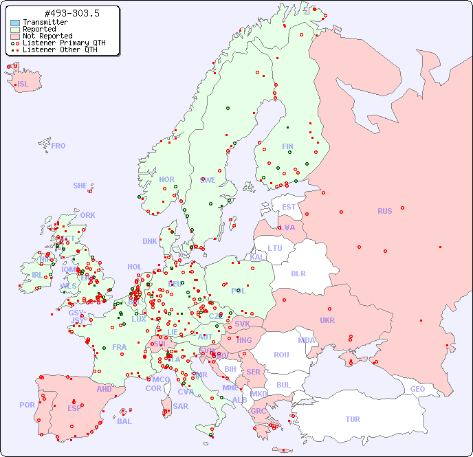 European Reception Map for #493-303.5