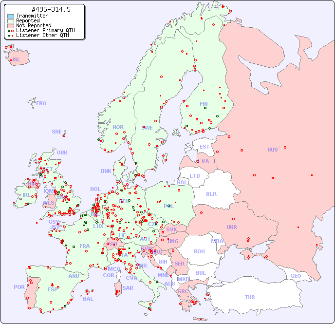 European Reception Map for #495-314.5
