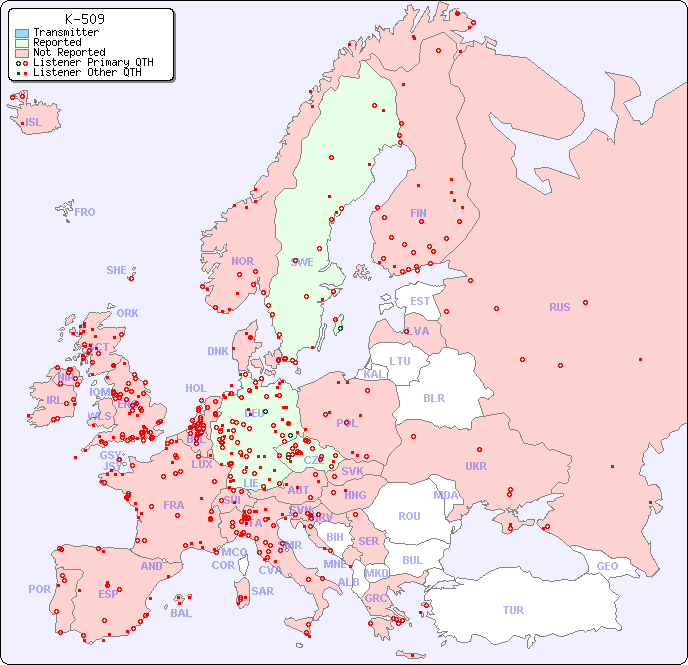 European Reception Map for K-509
