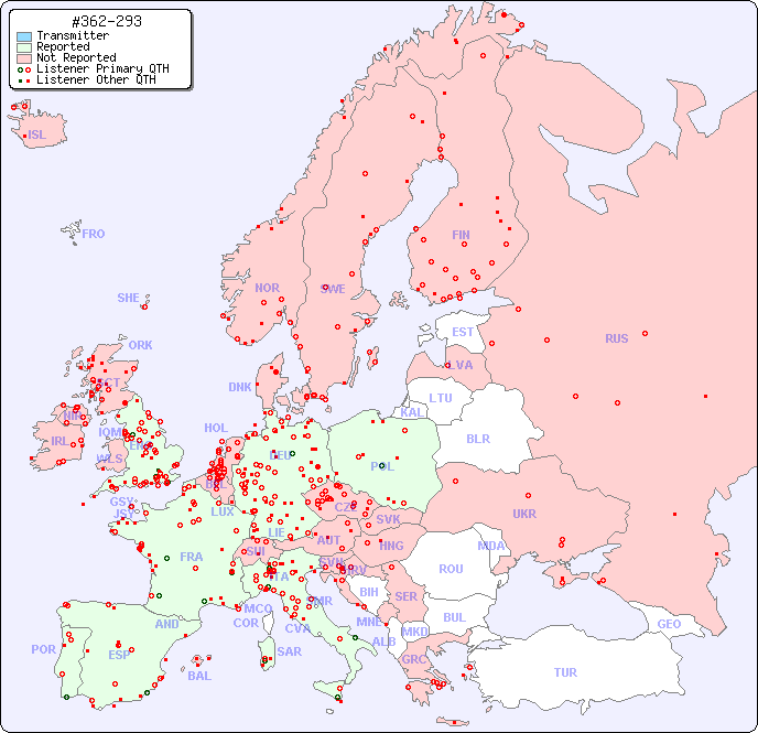 European Reception Map for #362-293