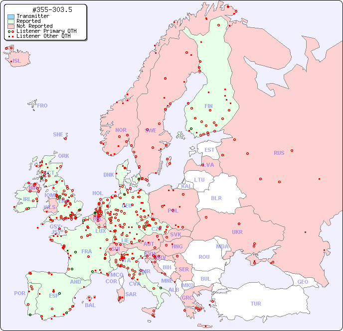 European Reception Map for #355-303.5