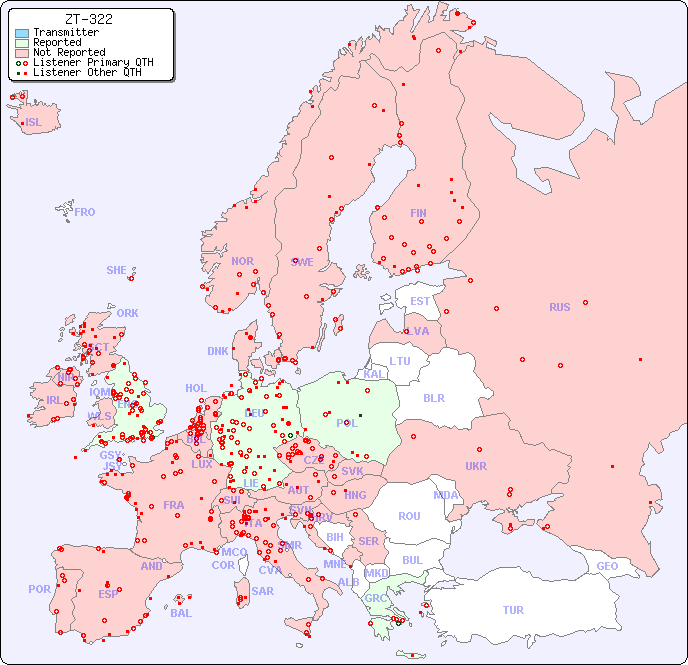 European Reception Map for ZT-322