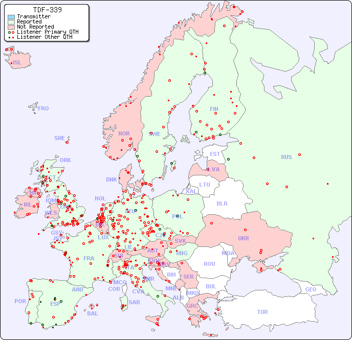 European Reception Map for TDF-339