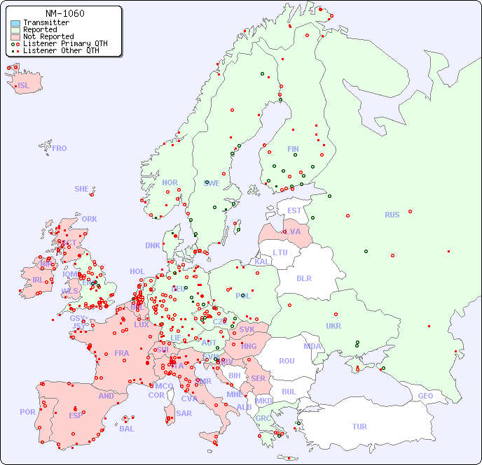 European Reception Map for NM-1060