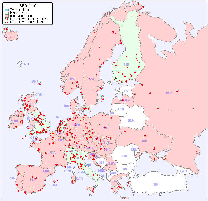 European Reception Map for BRO-400