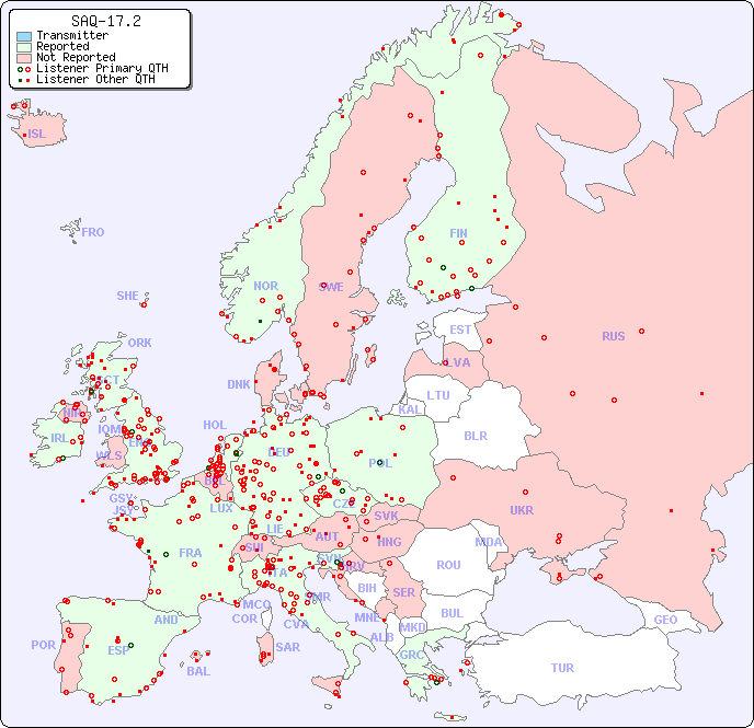 European Reception Map for SAQ-17.2