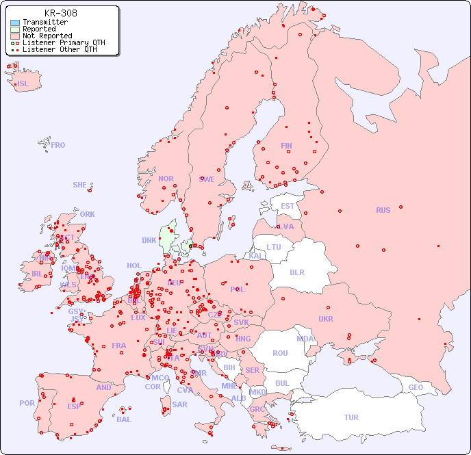 European Reception Map for KR-308