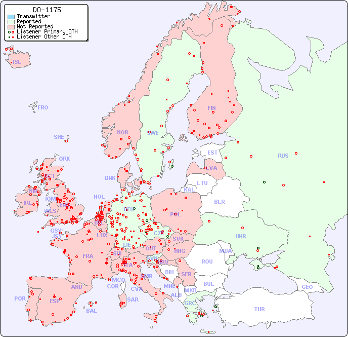 European Reception Map for DO-1175