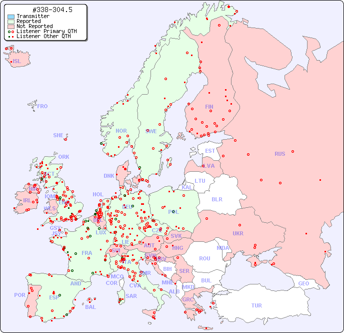 European Reception Map for #338-304.5