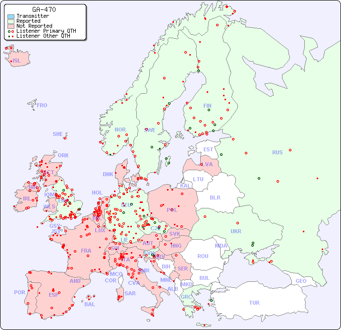 European Reception Map for GA-470