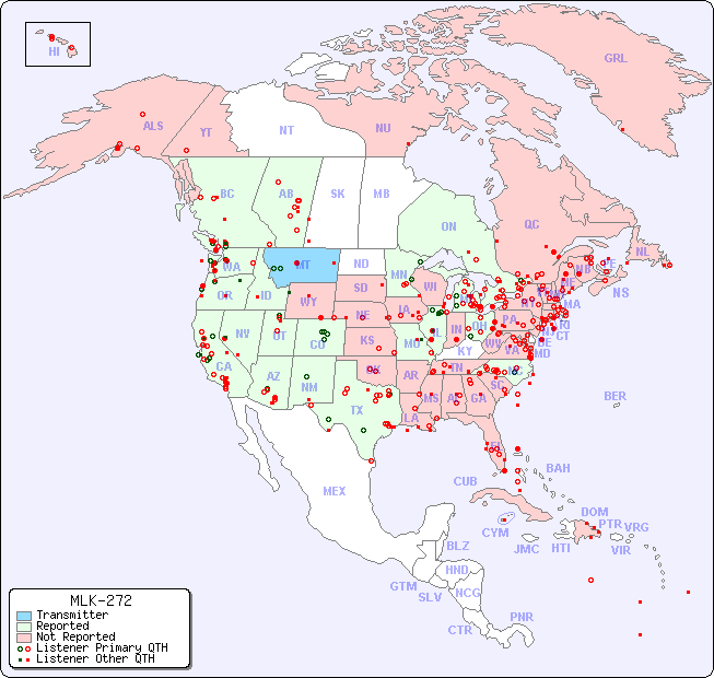 North American Reception Map for MLK-272