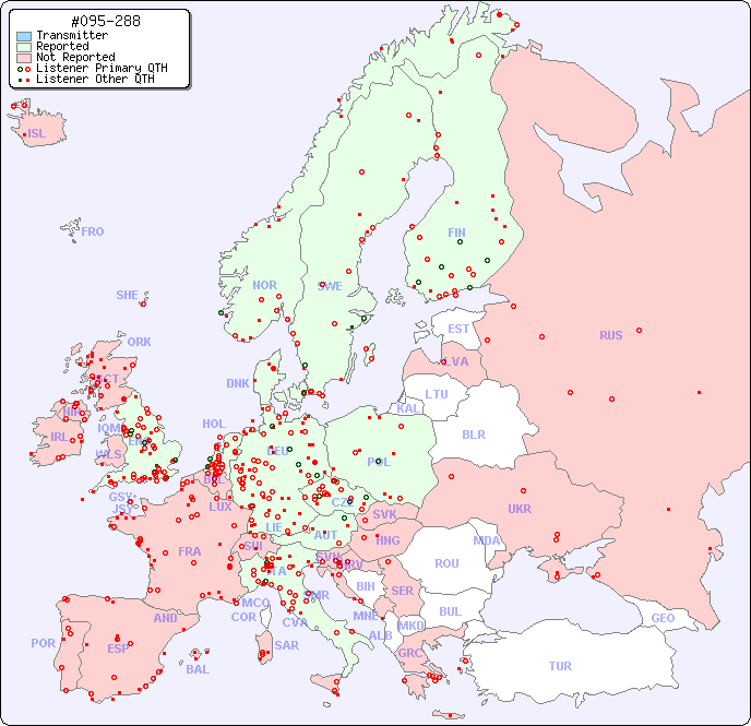 European Reception Map for #095-288