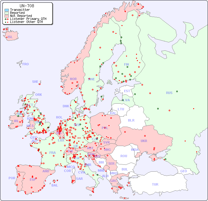 European Reception Map for UN-708