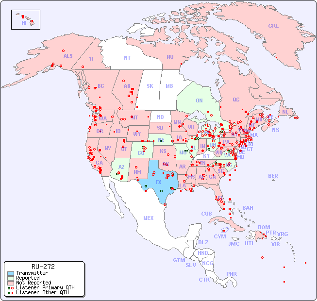 North American Reception Map for RU-272