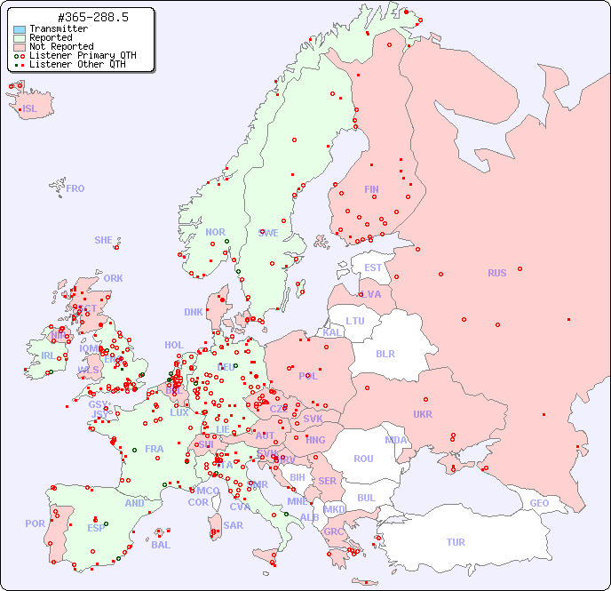 European Reception Map for #365-288.5