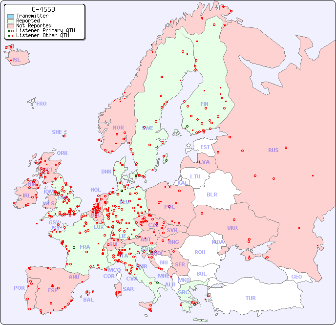 European Reception Map for C-4558