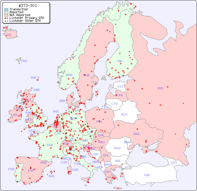 European Reception Map for #373-301