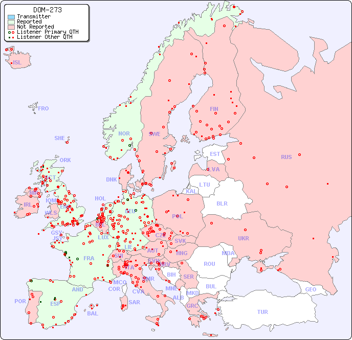 European Reception Map for DOM-273