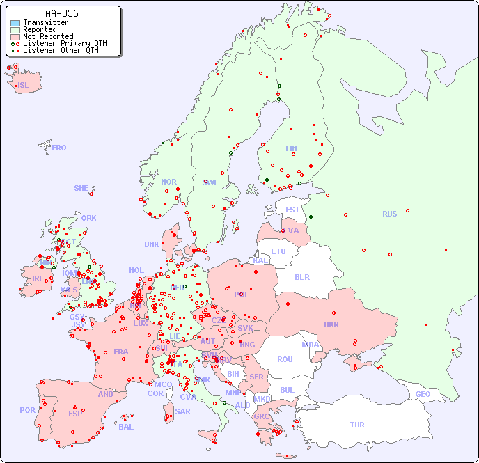 European Reception Map for AA-336