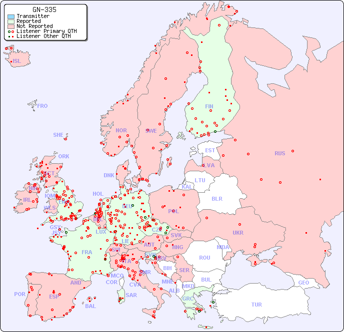 European Reception Map for GN-335