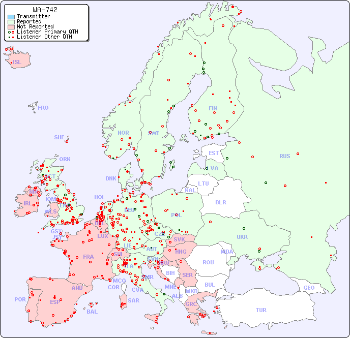 European Reception Map for WA-742