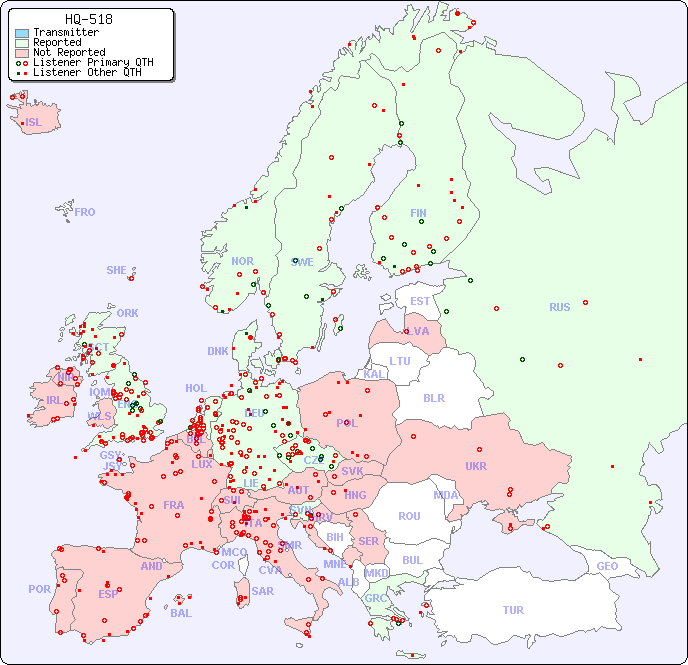 European Reception Map for HQ-518