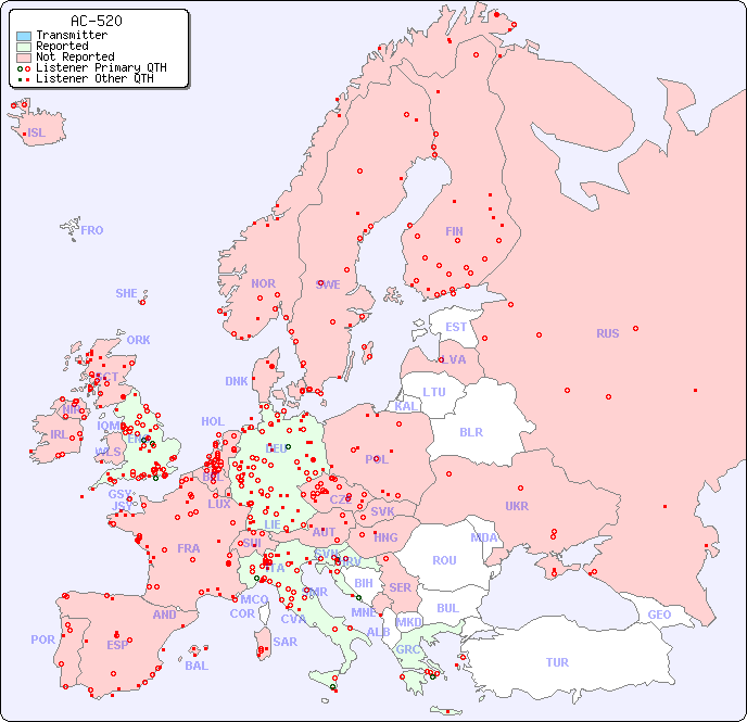 European Reception Map for AC-520