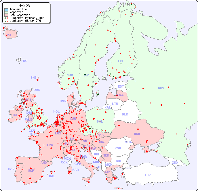 European Reception Map for H-309