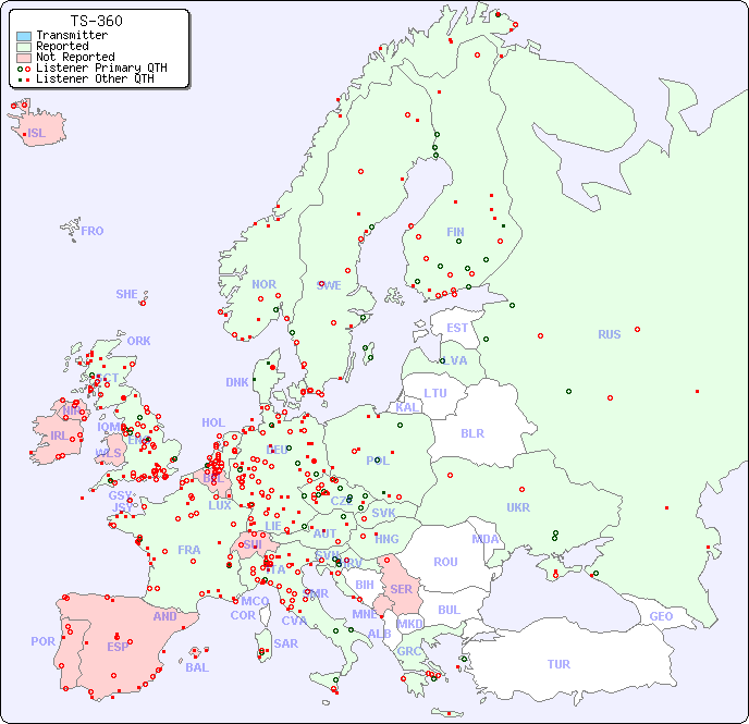 European Reception Map for TS-360