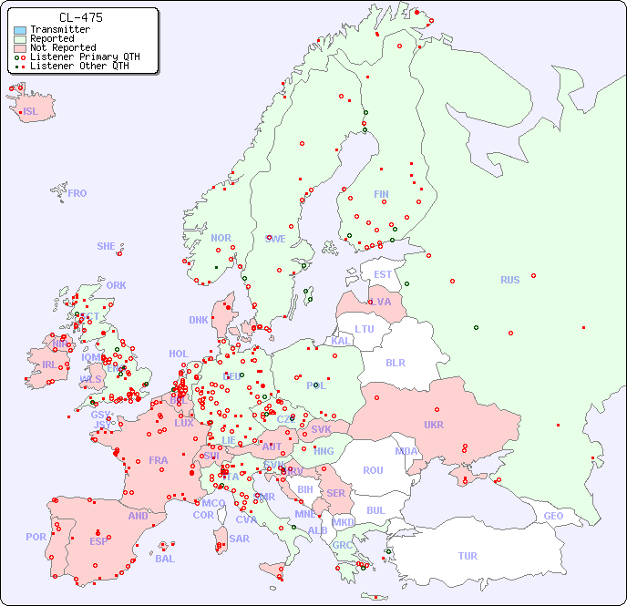 European Reception Map for CL-475