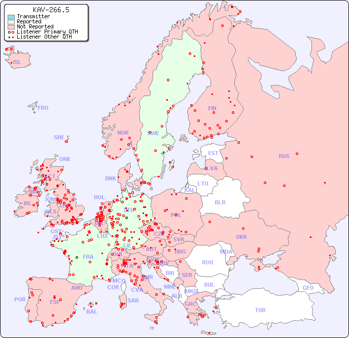 European Reception Map for KAV-266.5