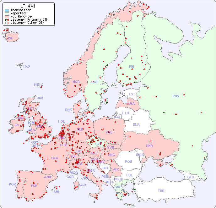 European Reception Map for LT-441
