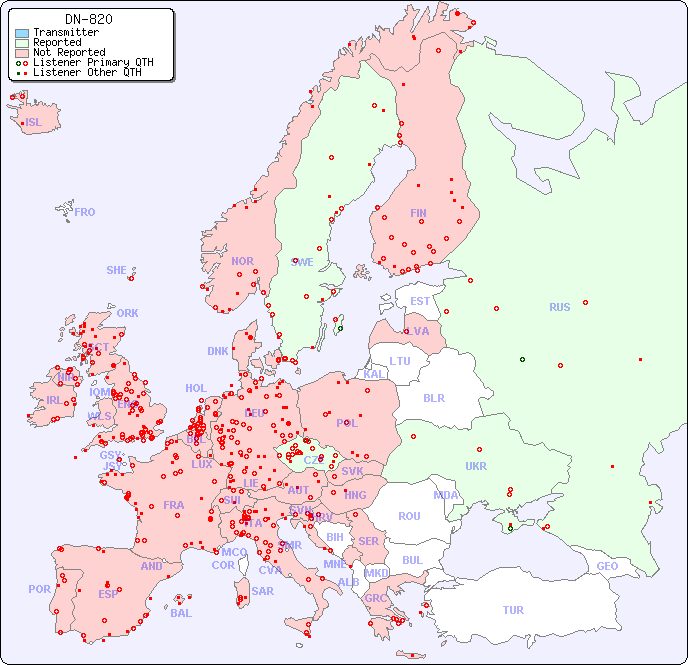 European Reception Map for DN-820