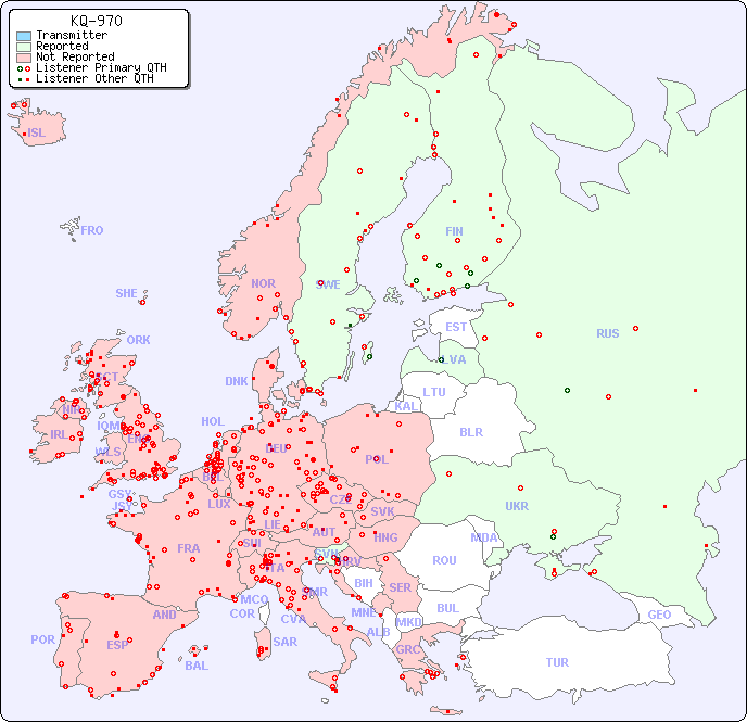 European Reception Map for KQ-970