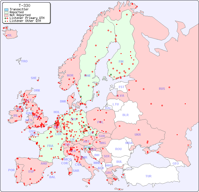 European Reception Map for T-330
