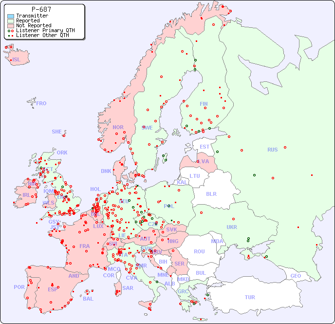 European Reception Map for P-687