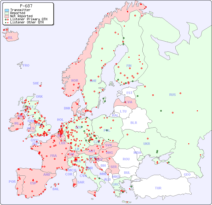 European Reception Map for P-687
