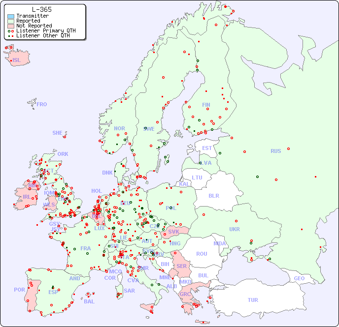 European Reception Map for L-365
