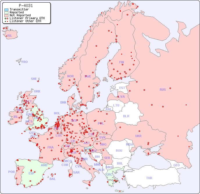 European Reception Map for P-4031