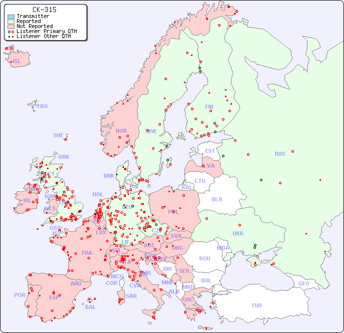 European Reception Map for CK-315