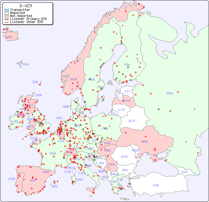 European Reception Map for D-429