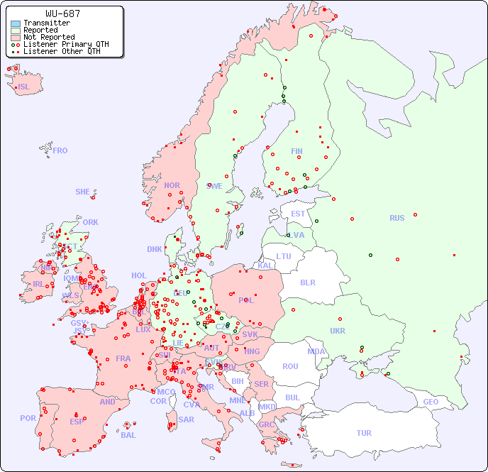 European Reception Map for WU-687