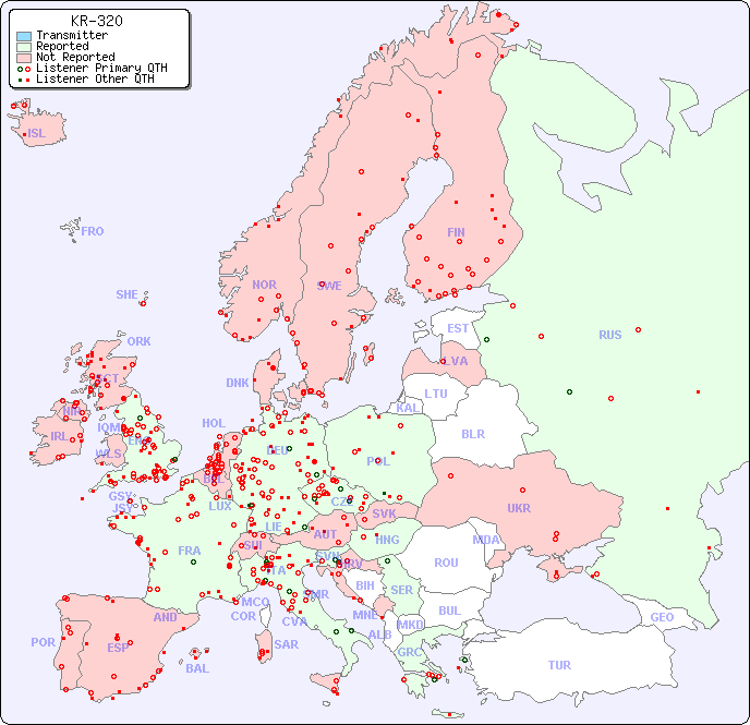 European Reception Map for KR-320