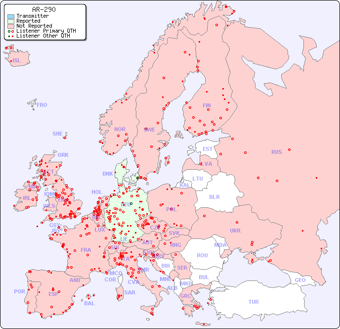 European Reception Map for AR-290