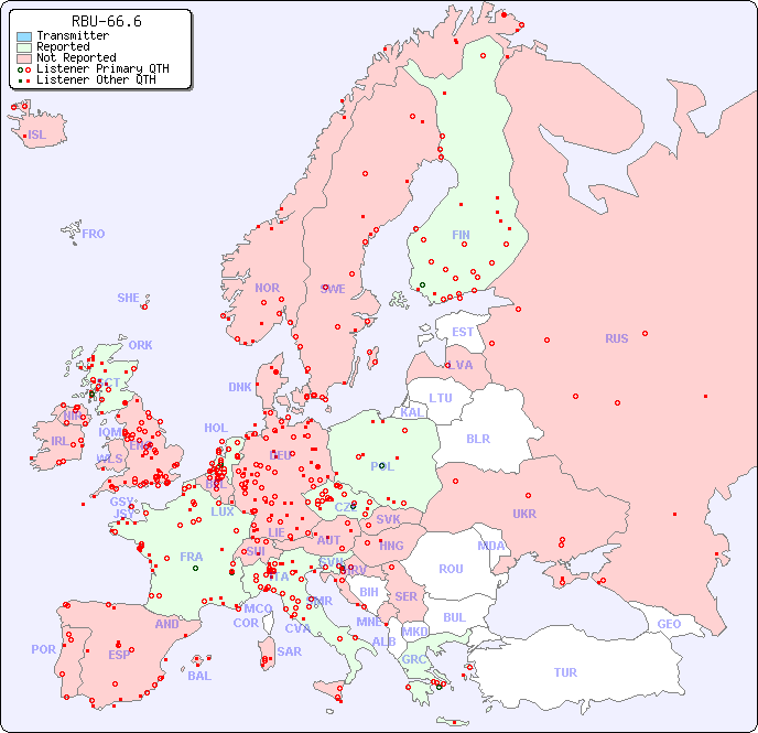 European Reception Map for RBU-66.6